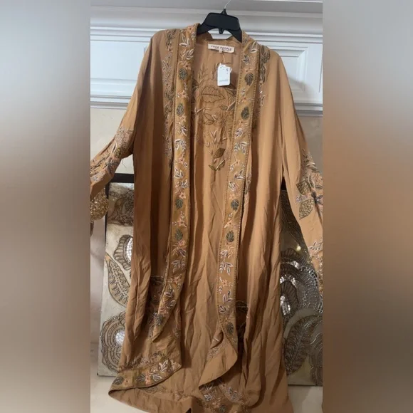 Free People Star Daze Tan Embroidered Duster 🌟 - Picture 4 of 10